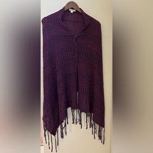 LuLaRoe Purple Knit Shawl with Fringe